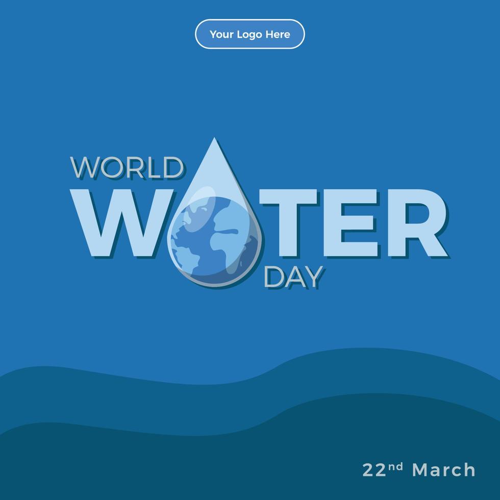 Welt Wasser Tag Sozial Medien Post vektor