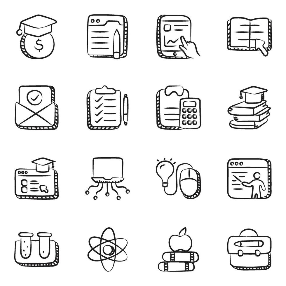 Icon-Set für Bildung und Lernen vektor