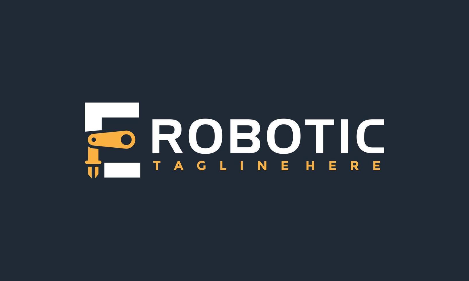 initialer e robot ärm logotyp vektor