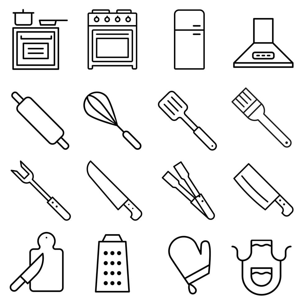 Küche Symbol Vektor Satz. Kochen Illustration Zeichen Sammlung. Koch Symbol.