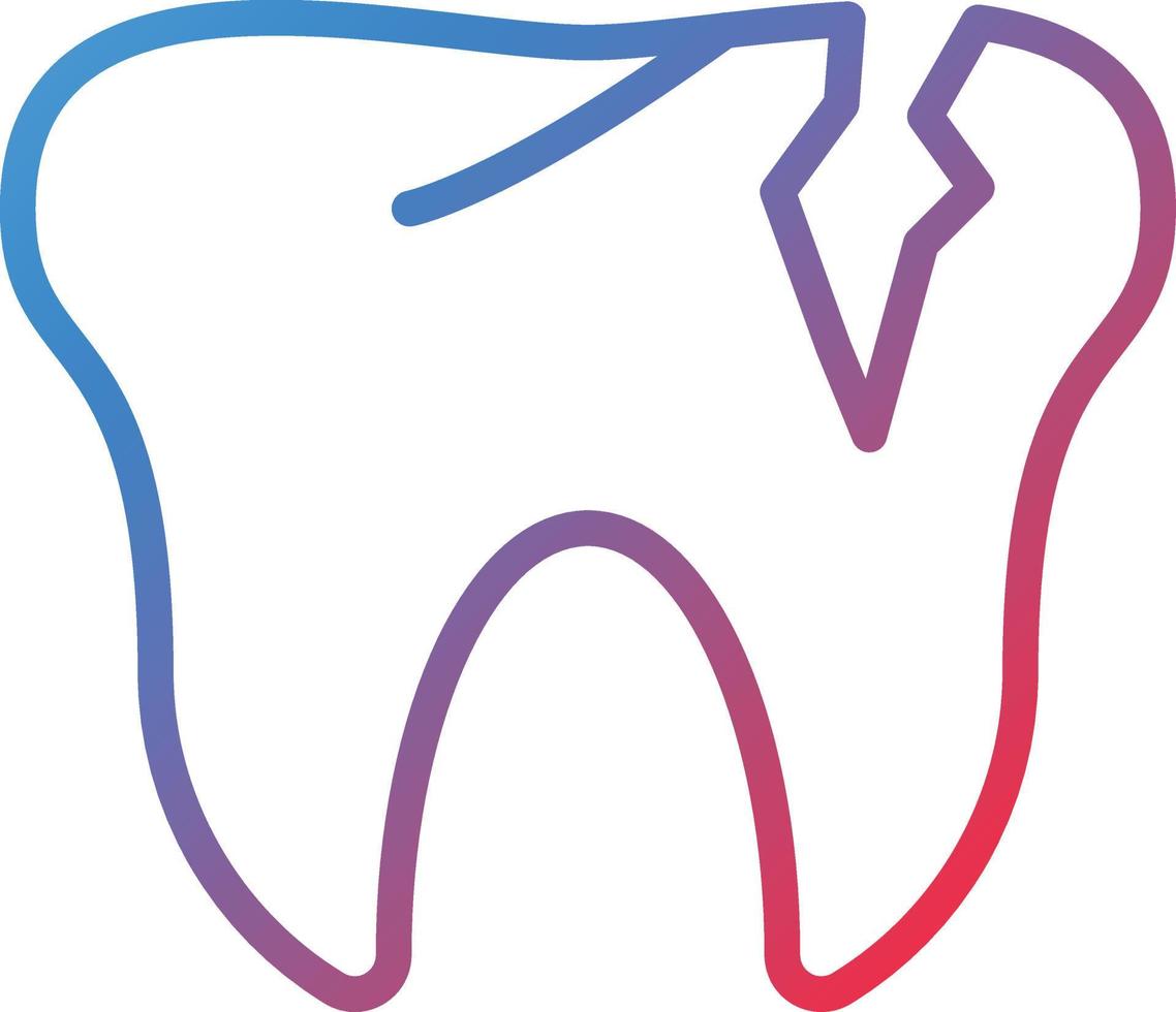 Vektor Design gebrochen Zahn Symbol Stil