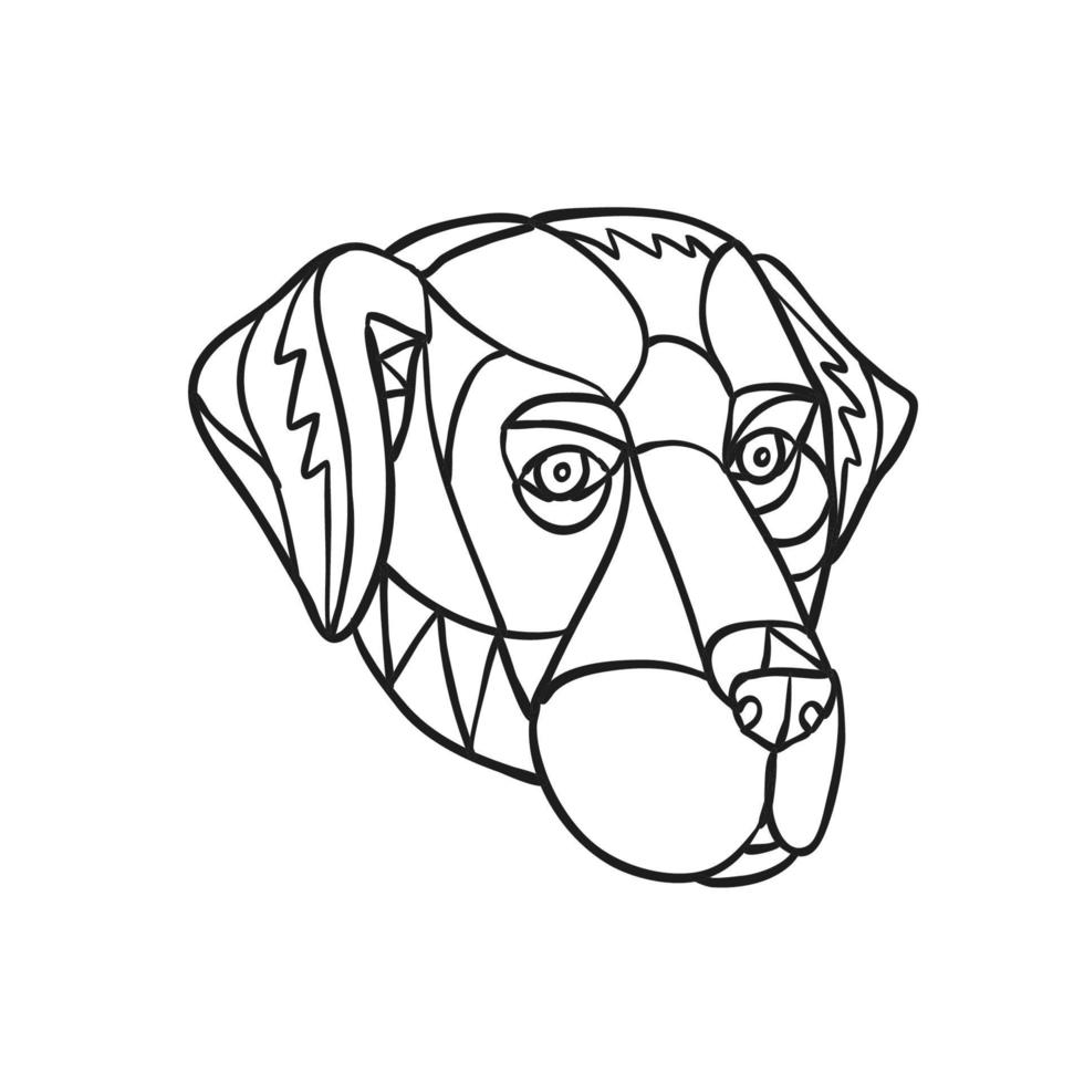 schwarzer Labrador-Hundekopf, Schwarzweiss-Mosaik vektor