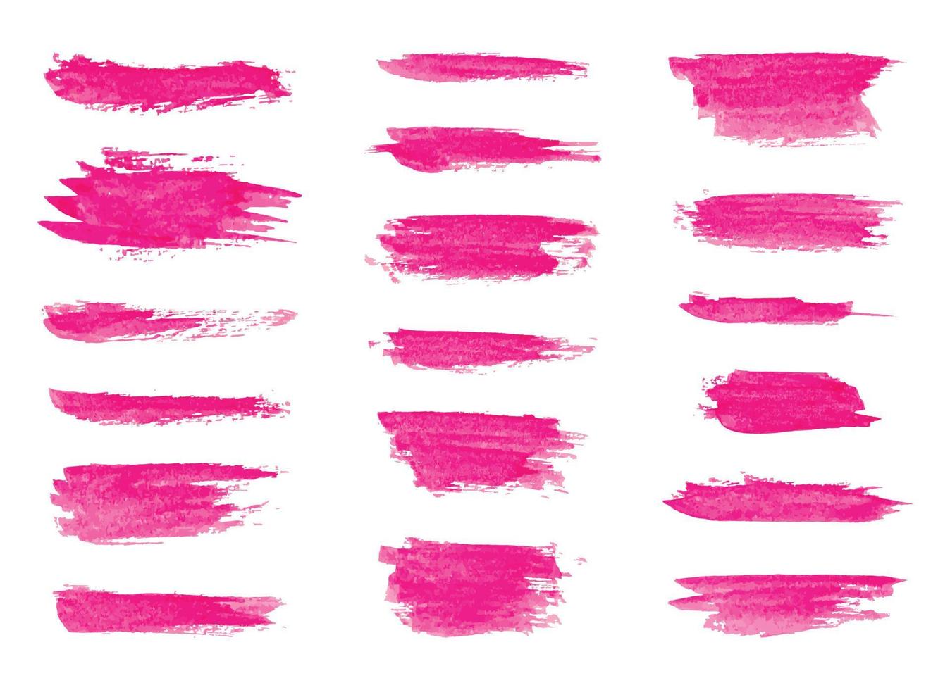 uppsättning av rosa måla borsta. bläck stroke borsta. vektor illustration isolerat på vit
