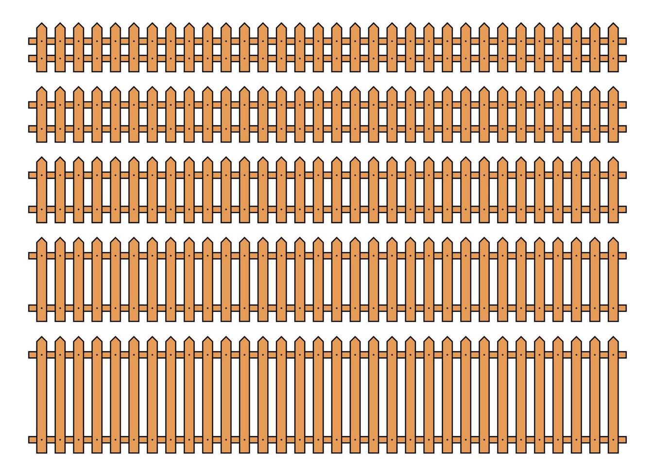 farbig Gliederung Zaun im eben Stil Vektor Illustration isoliert auf Weiß