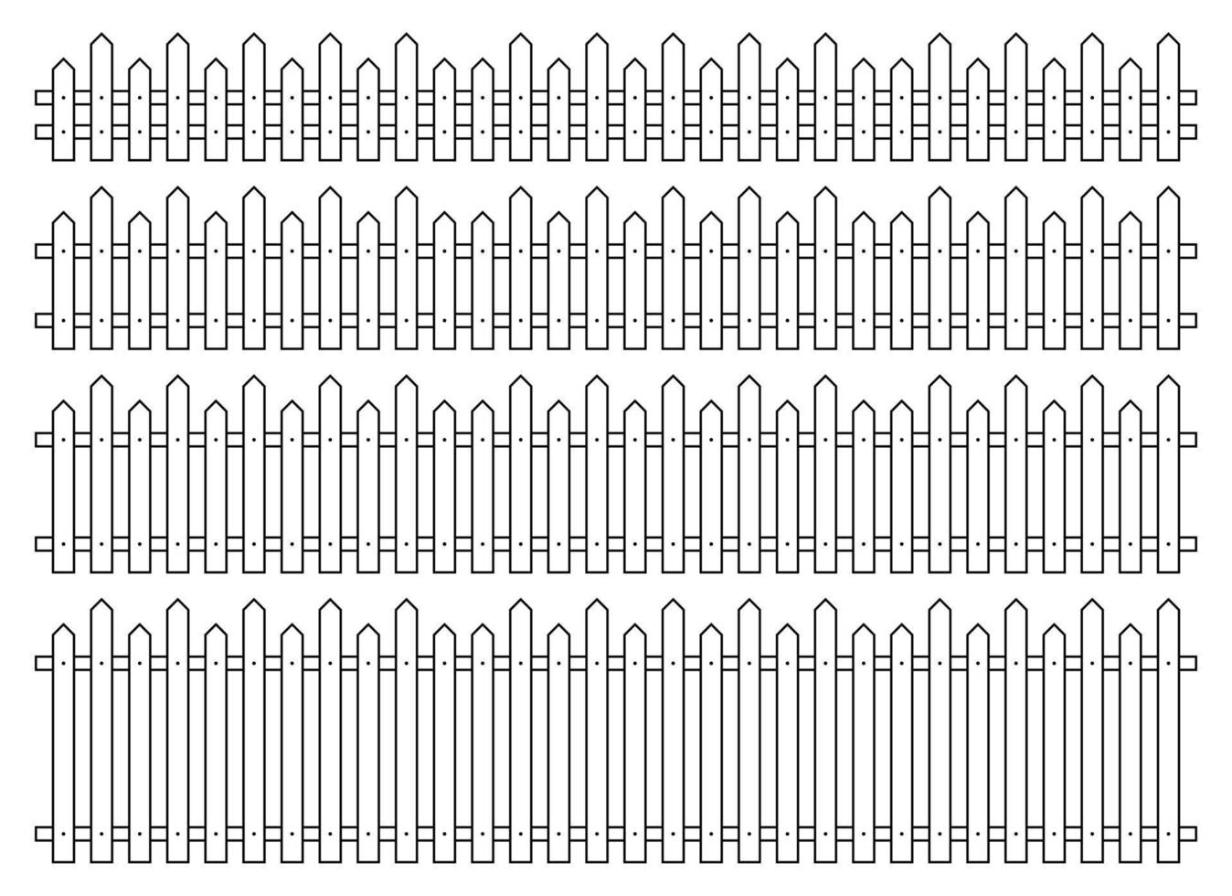 Gliederung Zaun im eben Stil Vektor Illustration isoliert auf Weiß