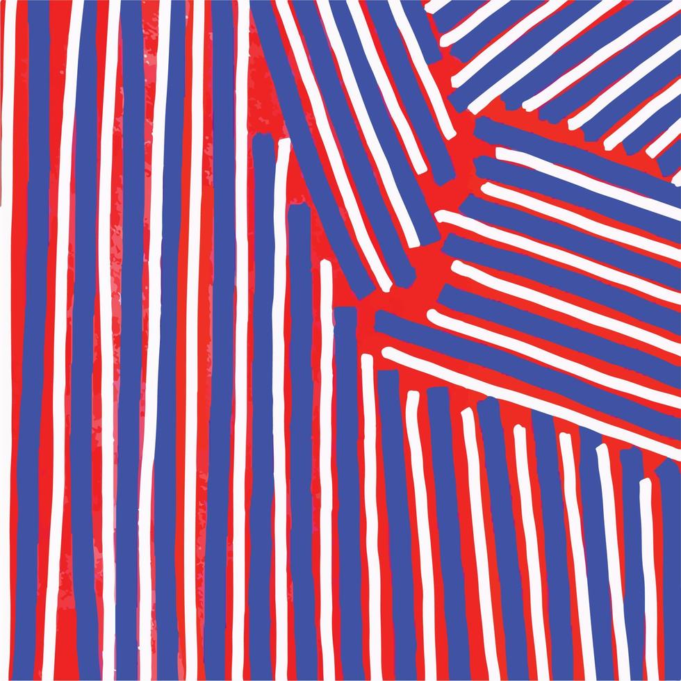 djärv röd färgad vektor bakgrund med vit och blå färgad rader mönster dekoration på topp isolerat på fyrkant mall