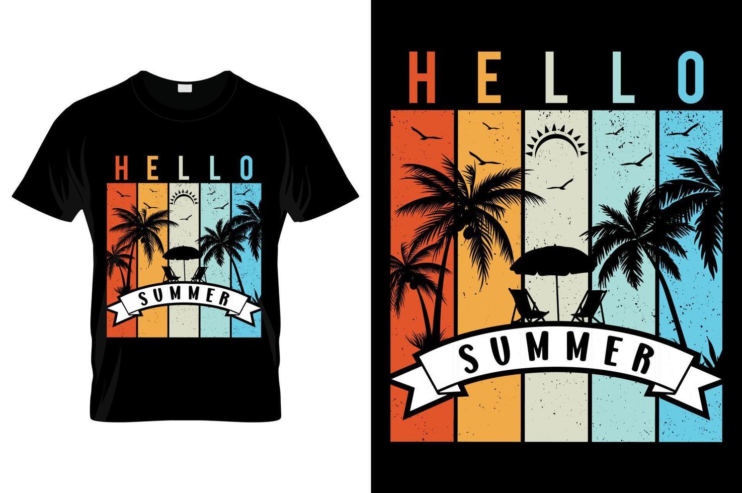 Hallo Sommer- T-Shirt Design. Beste zum Mode Grafik, T-Shirt Profi Vektor