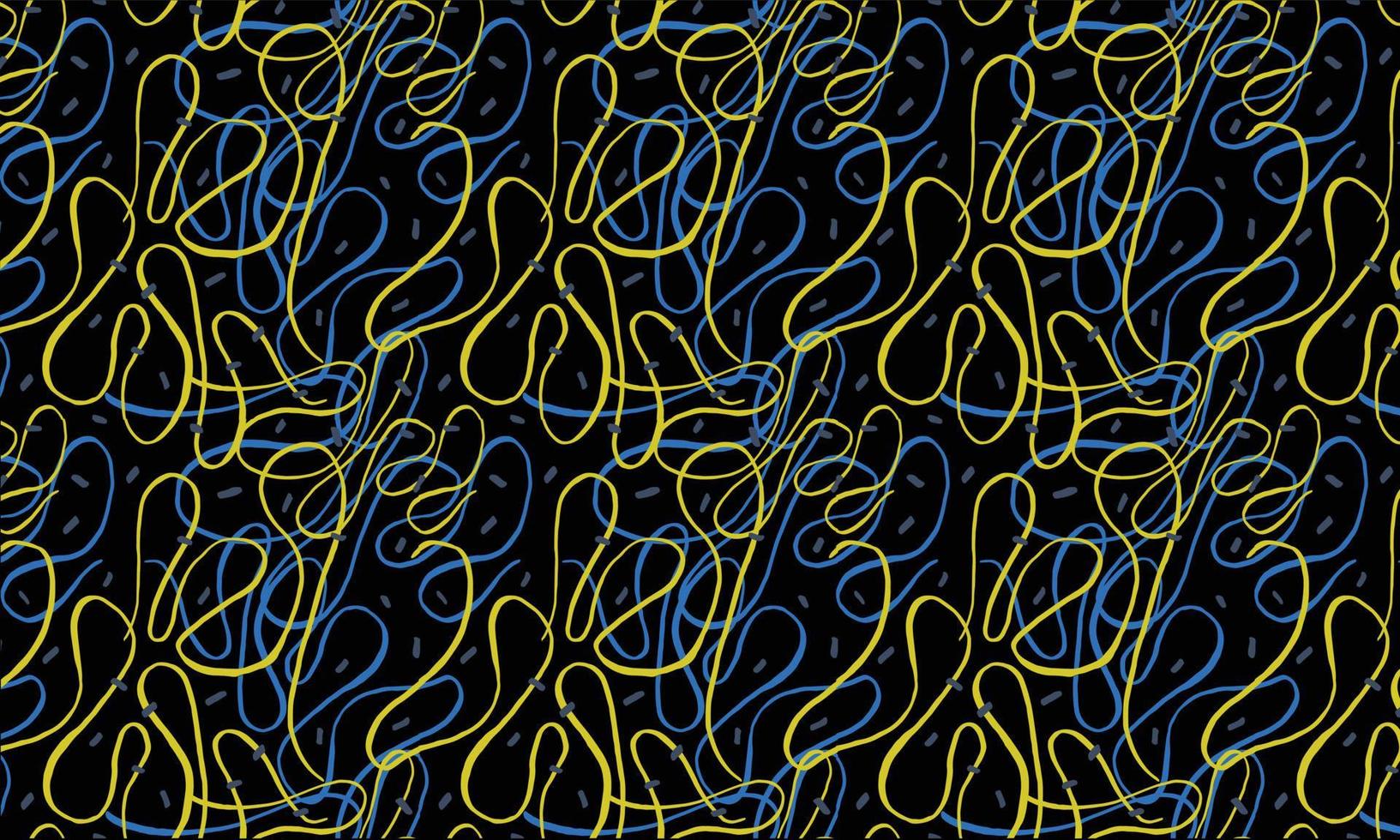 abstrakt Hintergrund mit gebogen Linien im Blau und Gelb Farben auf ein schwarz Hintergrund vektor