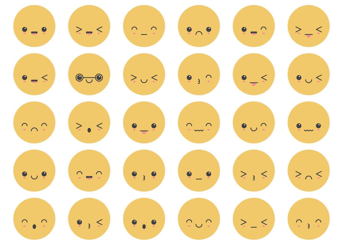 Karikatur Emoji Gesichter mit anders Stimmung Vektor Illustration Sammlung