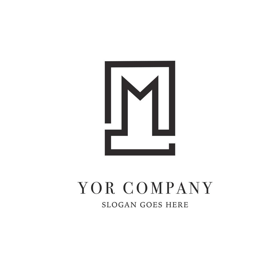 monogram logotyp brev m vektor