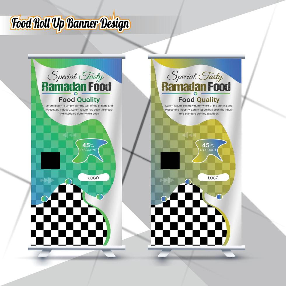 Ramadan Essen rollen oben Banner Design Vorlage vektor