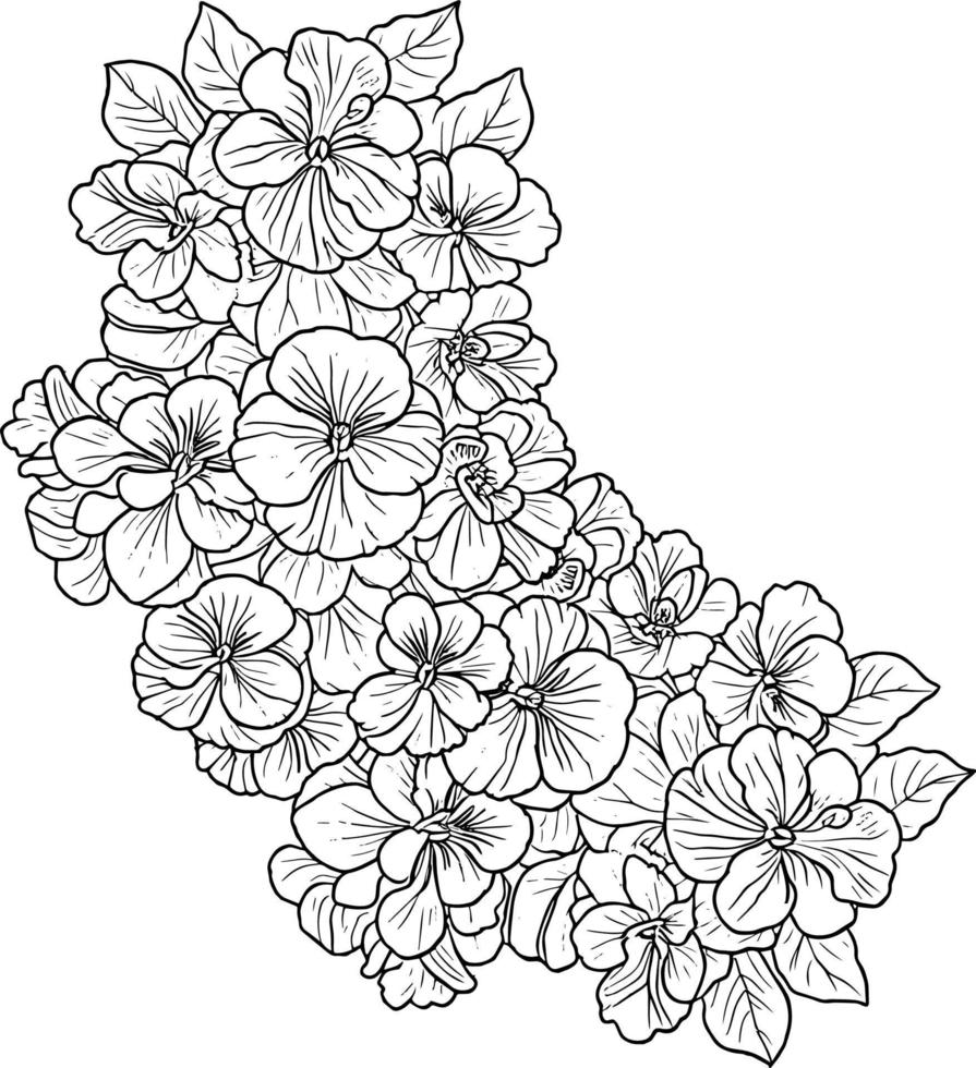 söt barn färg sidor, lätt fikus blomma teckning, fikus blomma svart och vit illustration, fikus blomma översikt, fikus blomma vektor konst, enkel blomma teckning. minimalistisk fikus tatuering svart.