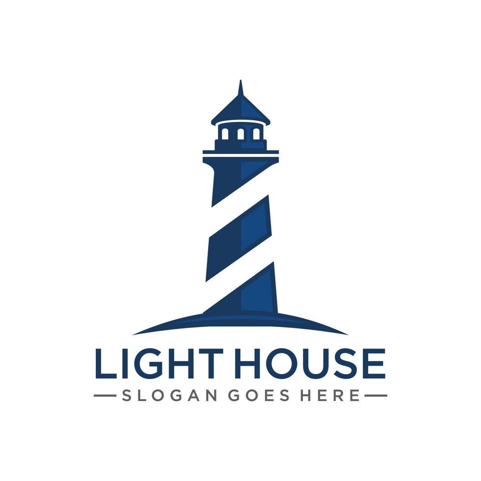 Leuchtturm-Logo-Design-Vektor-Illustration vektor