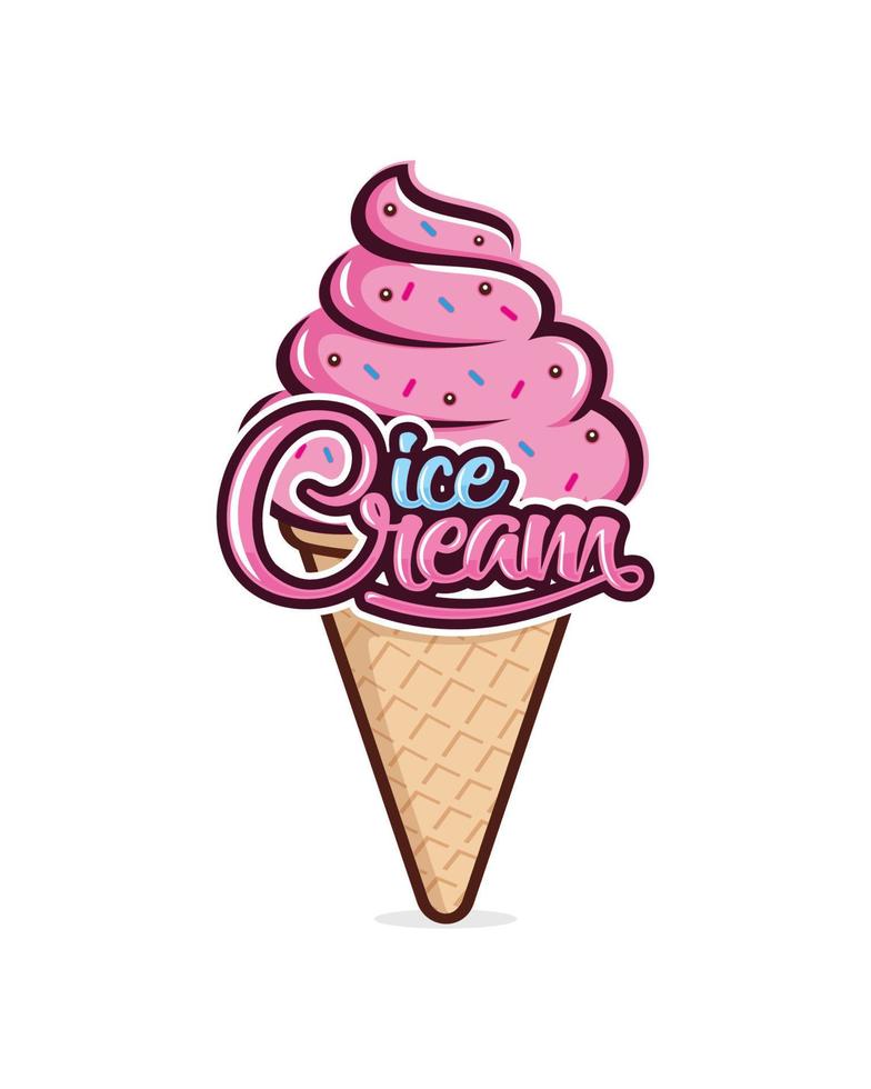 Eiscreme-Logo-Design-Vektor vektor