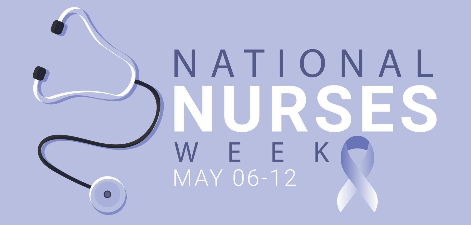 Maj 06 till 12 är nationell sjuksköterskor vecka. mall för bakgrund, baner, kort, affisch. vektor