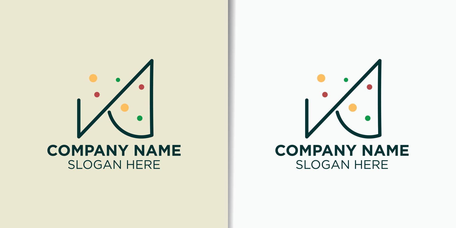 enkel pizza logotyp design vektor