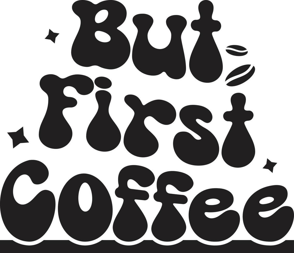 retro kaffe t-shirt design, vågig t-shirt design vektor