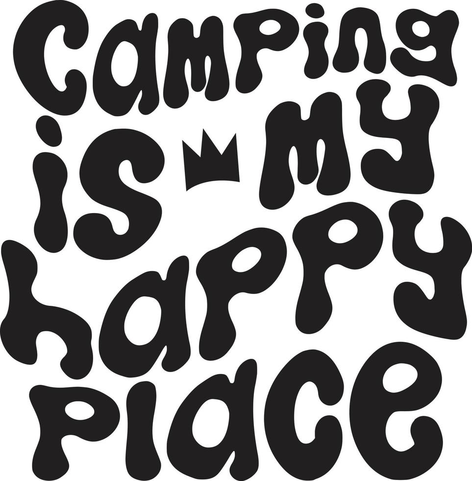 retro camping t-shirt design, vågig t-shirt design vektor