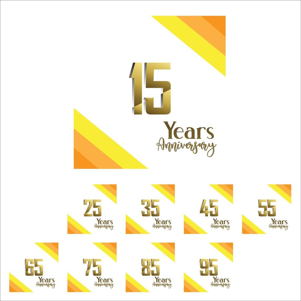 ange årsdagen firande guld och vit bakgrundsfärg vektor mall design illustration
