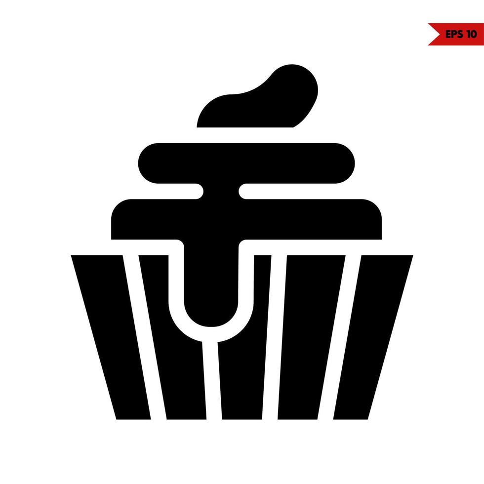Cupcake-Glyphe-Symbol vektor