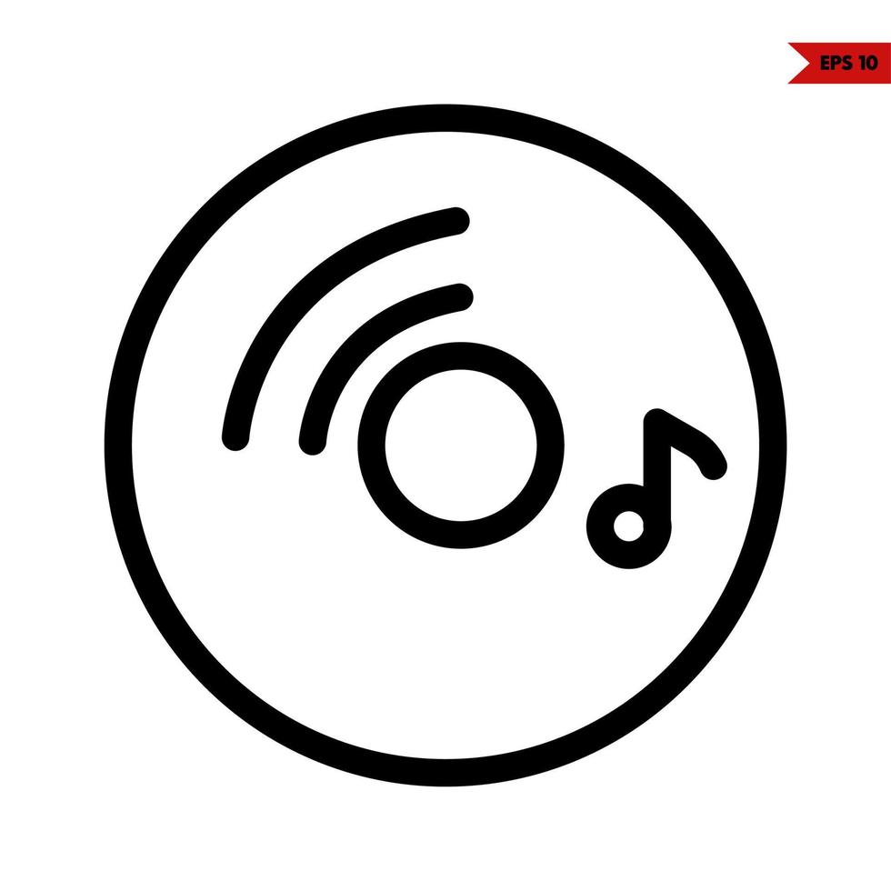 Symbol für CD-Player-Linie vektor