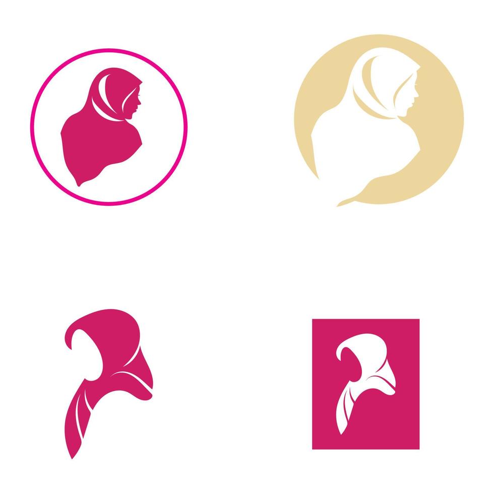 hijab logotyp enkel design vektor