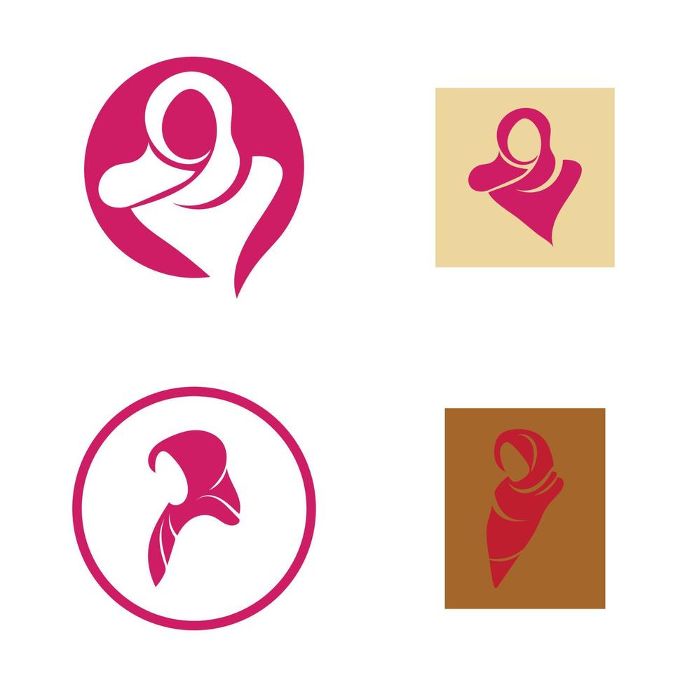 hijab logotyp enkel design vektor