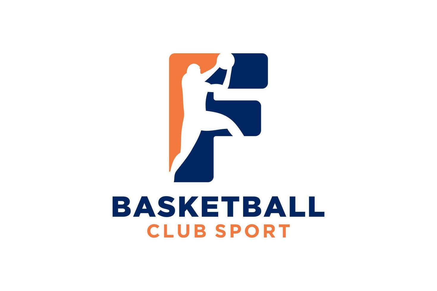 första brev f basketboll logotyp ikon. korg boll logotyp symbol. vektor