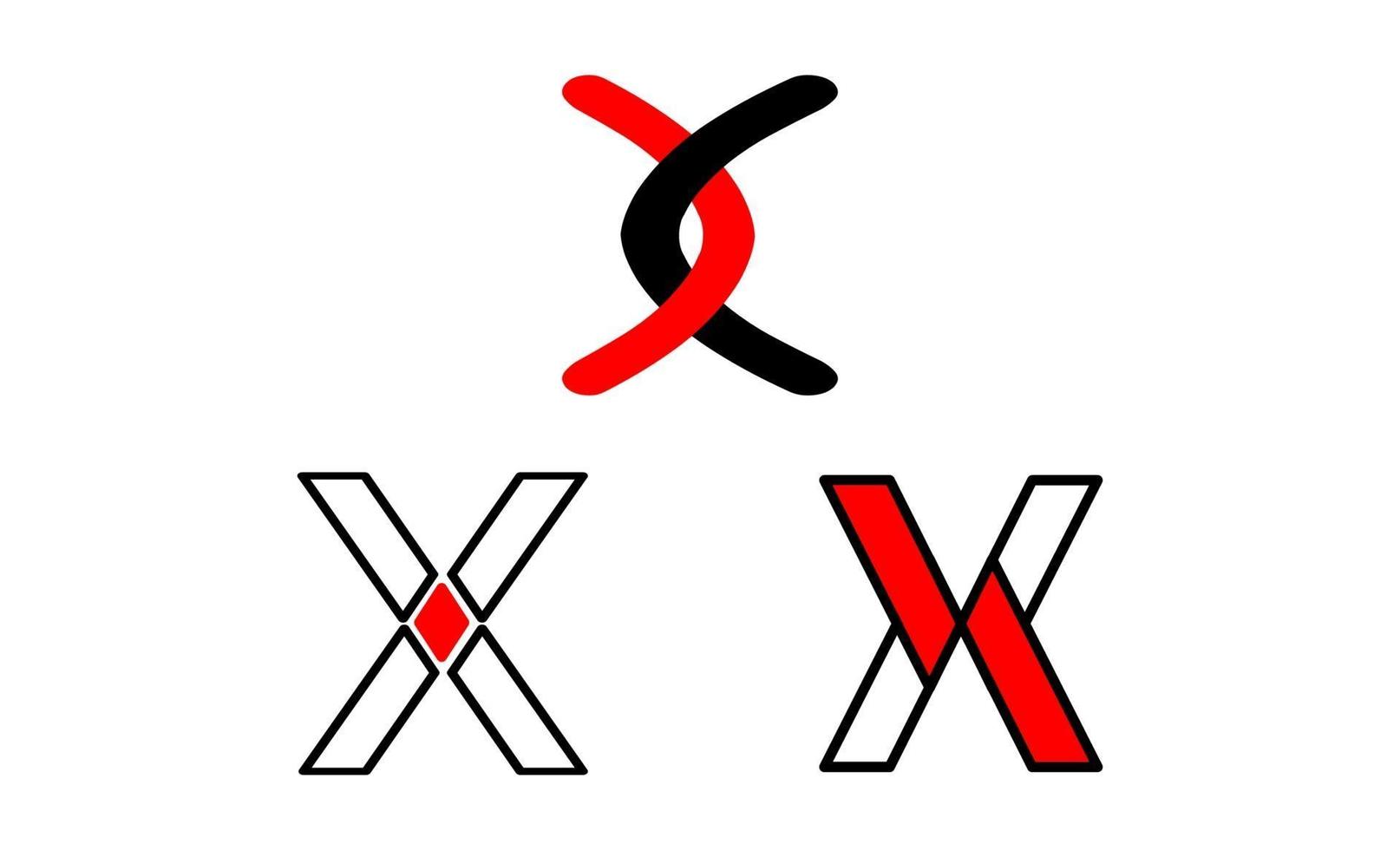 anfängliche x Logo Set Vektor Design Illustration