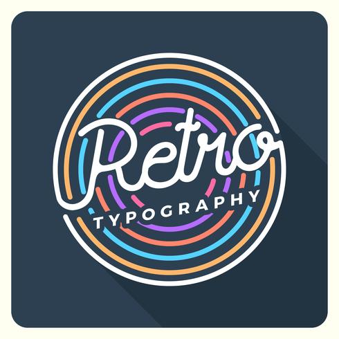 Platt Retro Typografi Med Vintage Bakgrund Vektor Illustration
