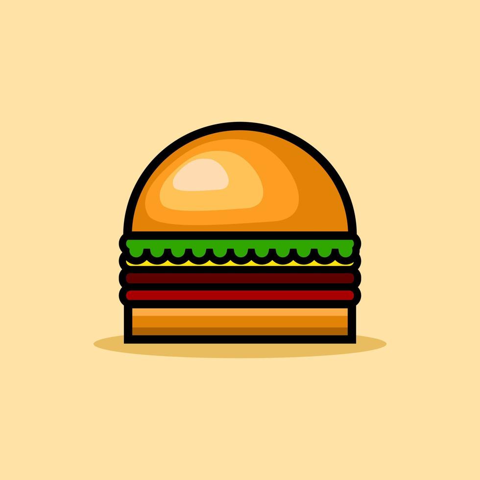 tecknad serie burger vektor illustration för klistermärke