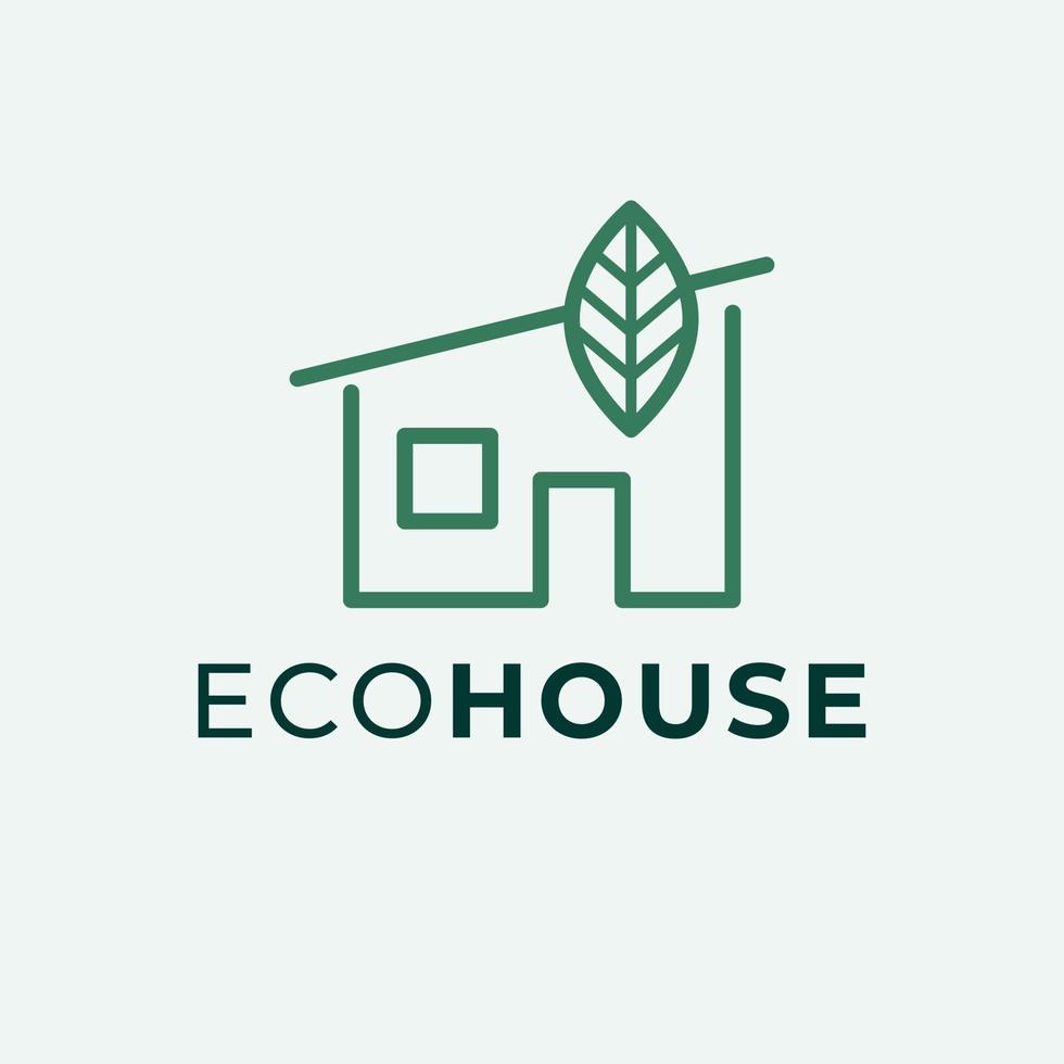 eco hus vektor logotyp design. hus med blad modern logotpe. verklig egendom logotyp mall.