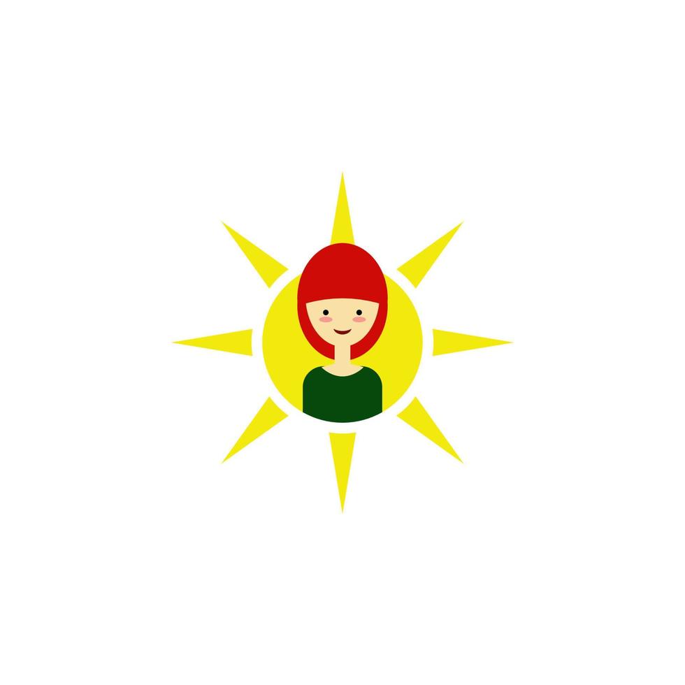 Sol, kvinna Färg vektor ikon
