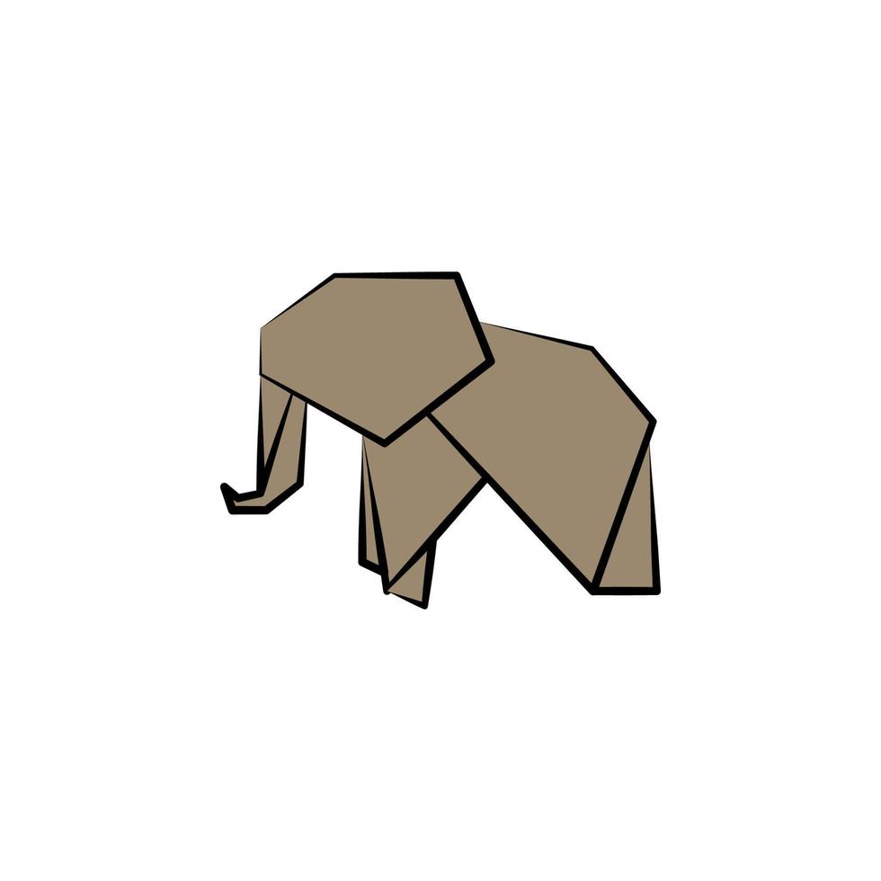 Elefant farbig Origami Stil Vektor Symbol