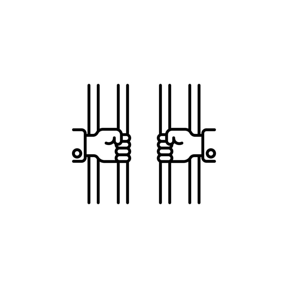 Gefängnis, Hände Vektor Symbol