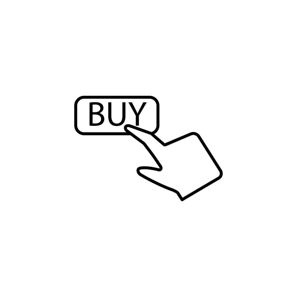 köpa, tryck, finger, Rör vektor ikon