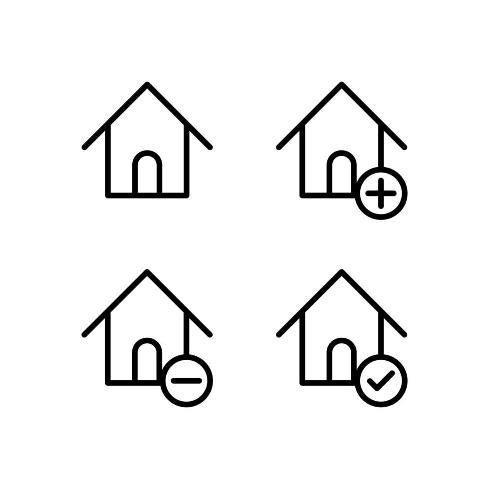 Haus, Plus, überprüfen, Minus Zeichen Vektor Symbol