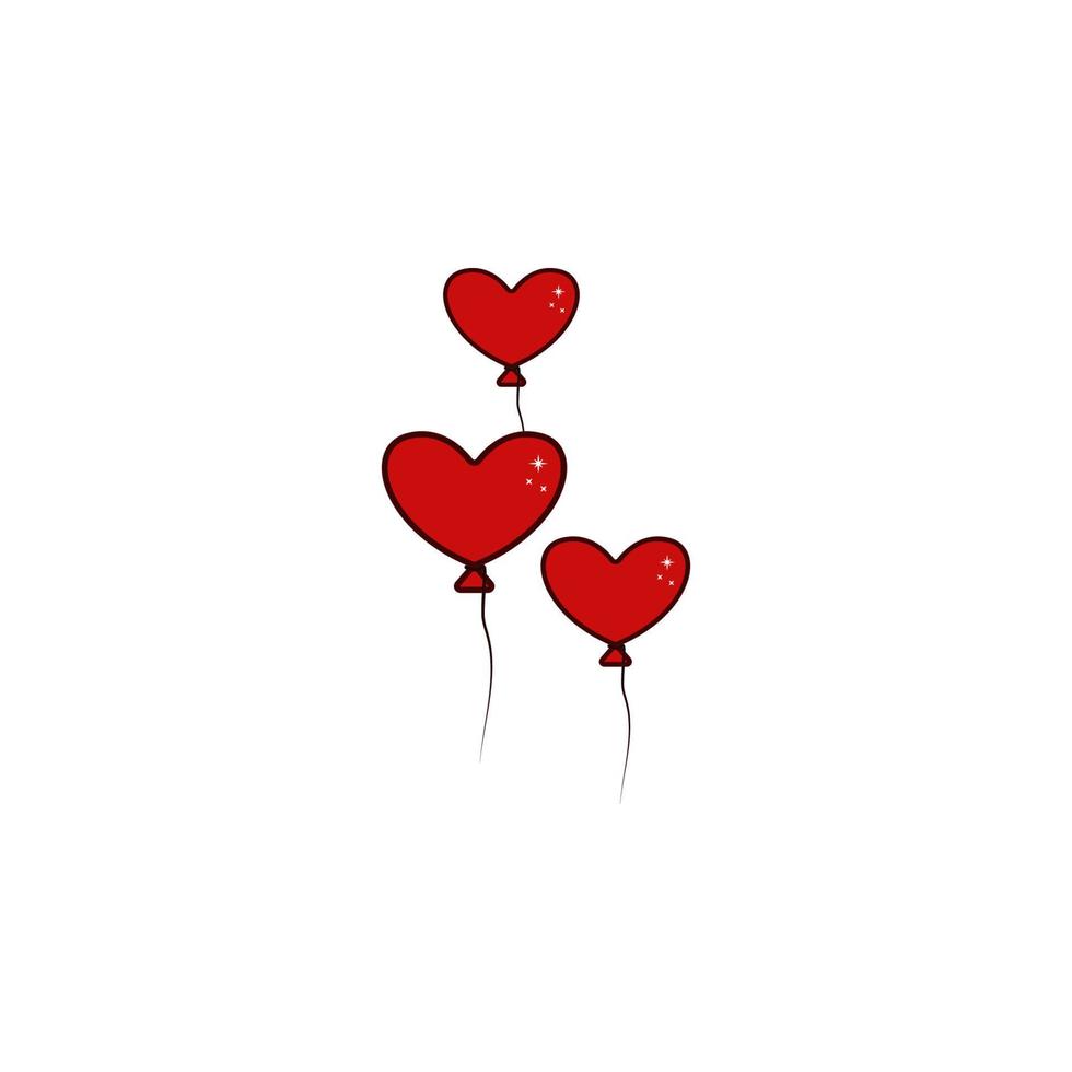 kärlek, valentine s dag, ballong, hjärta vektor ikon