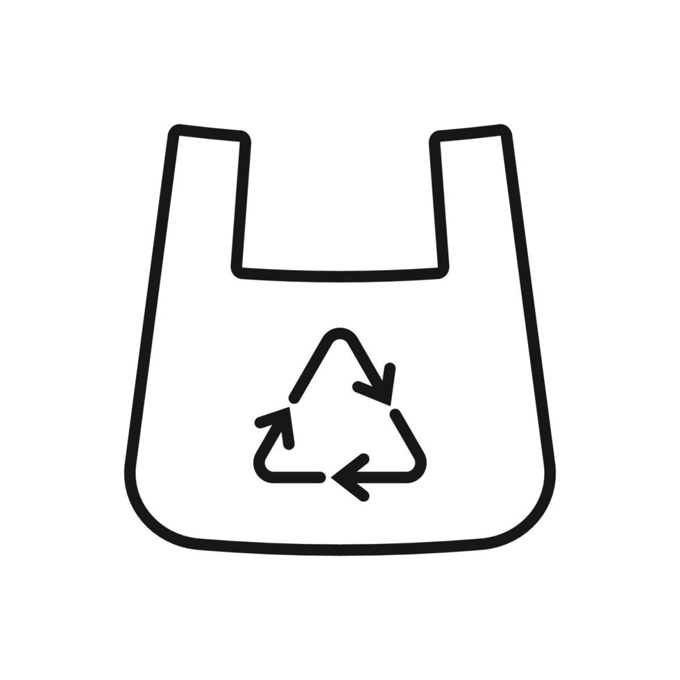 editierbar Symbol von recyceln Plastik Tasche, Vektor Illustration isoliert auf Weiß Hintergrund. mit zum Präsentation, Webseite oder Handy, Mobiltelefon App