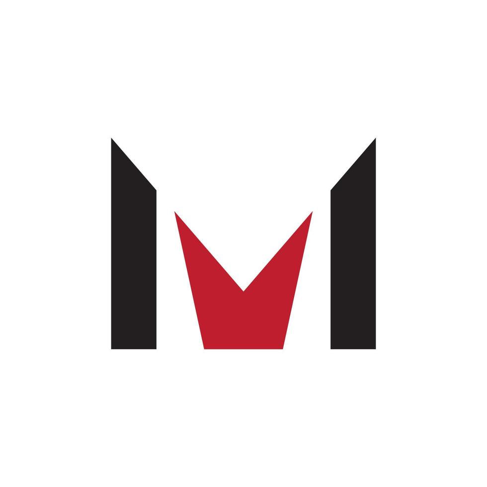 m brev logotyp design vektor mall