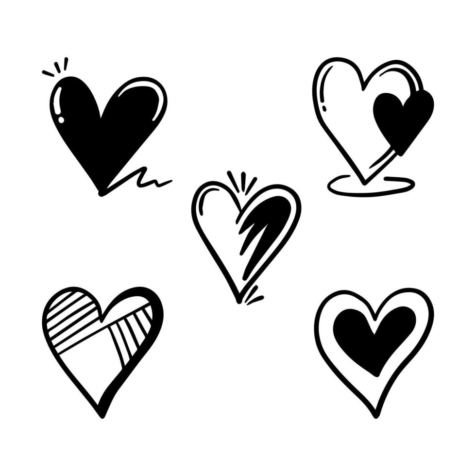 hjärta doodle, kärlek, vektorillustration. vektor