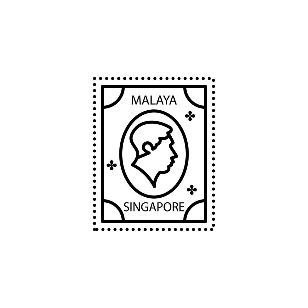 Reisepass Briefmarke, Visa, Malaya, Singapur Vektor Symbol