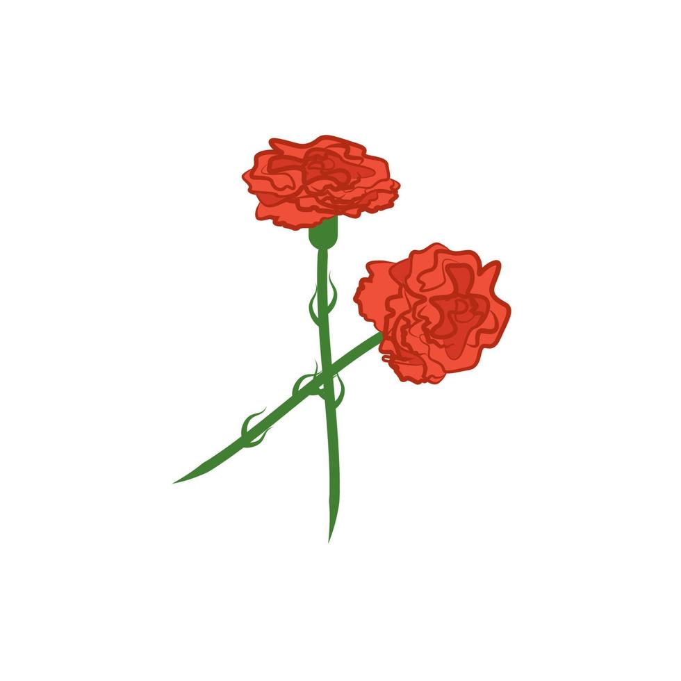 Nelke rot Blumen Farbe Vektor Symbol