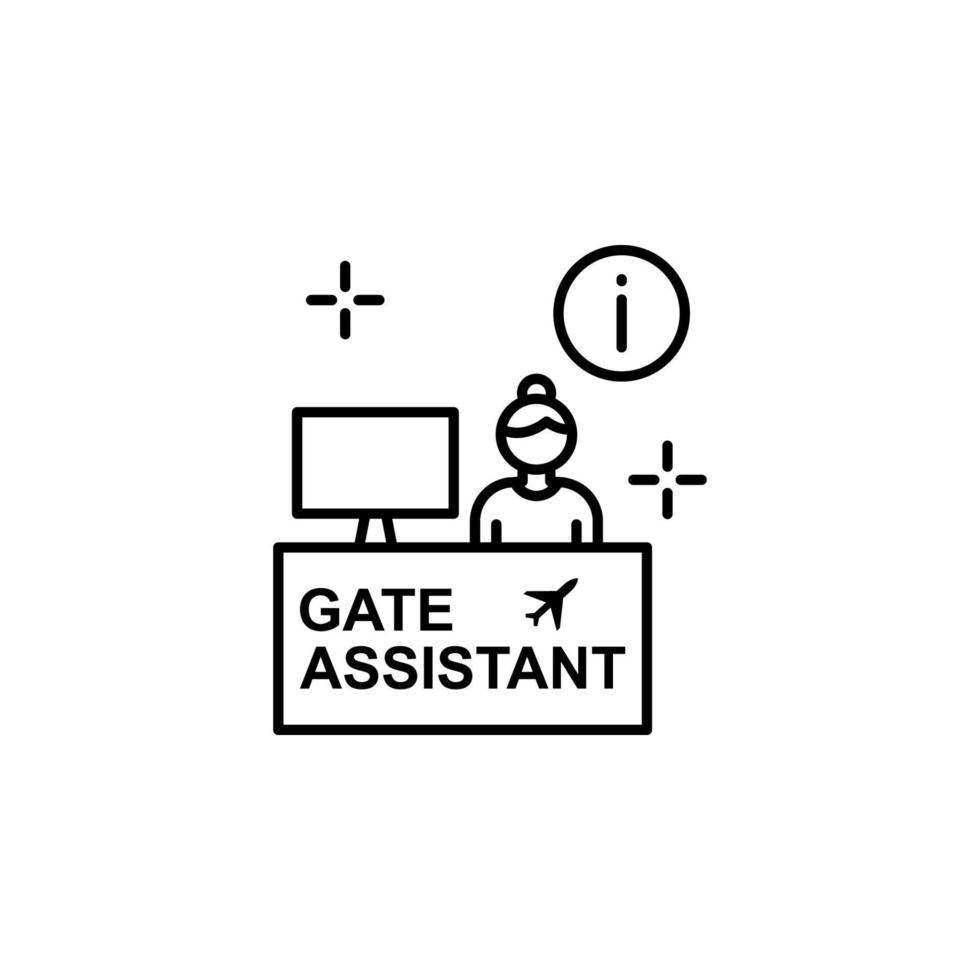 Tor Assistent, die Info, Flughafen Vektor Symbol