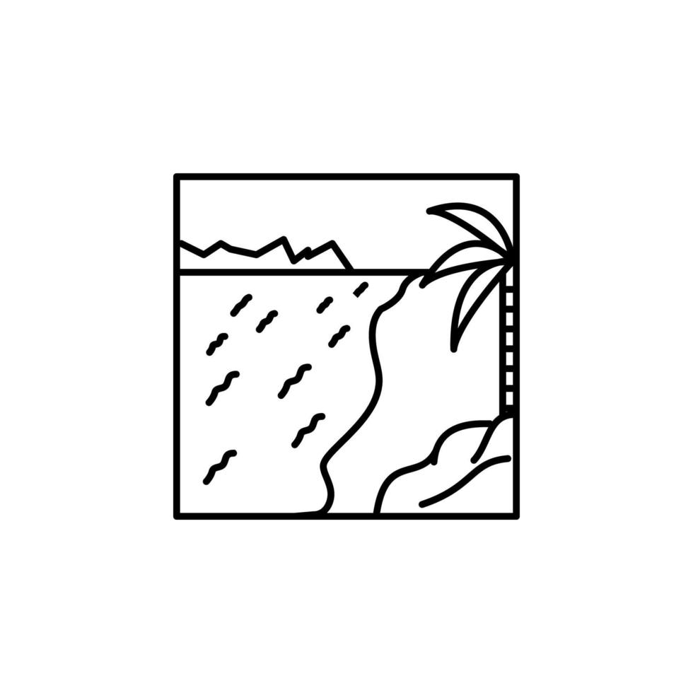 strand översikt vektor ikon