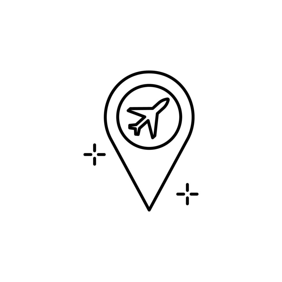 Standort, Flugzeug, Flughafen Vektor Symbol