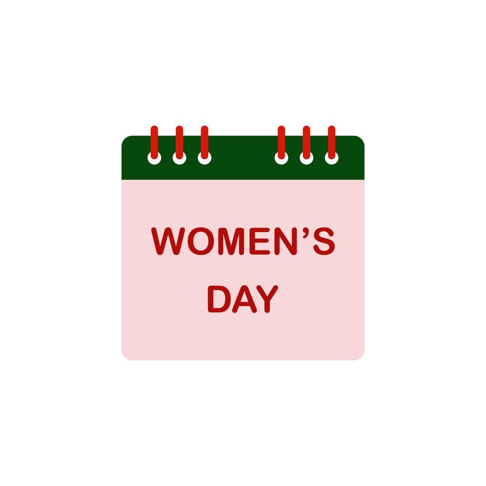 kalender, kvinnor s dag Färg vektor ikon