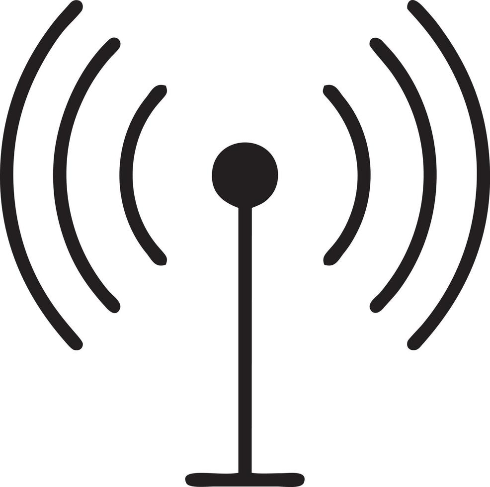 Signal Kommunikation Information Verbindung kabellos Symbol Symbol Vektor Bild, Illustration von das Netzwerk W-lan im schwarz Bild. eps 10