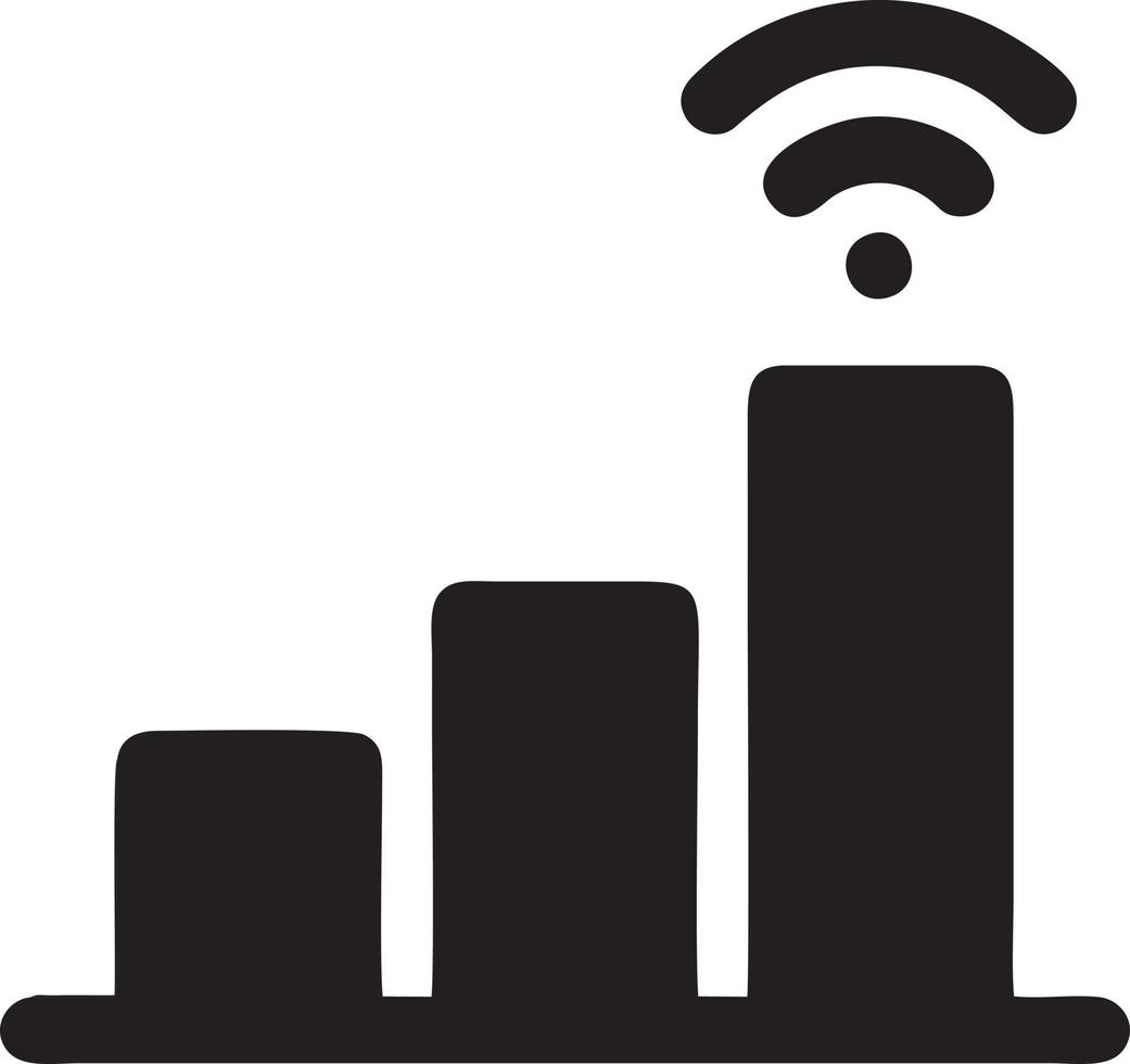 signal kommunikation information förbindelse trådlös ikon symbol vektor bild, illustration av de nätverk wiFi i svart bild. eps 10