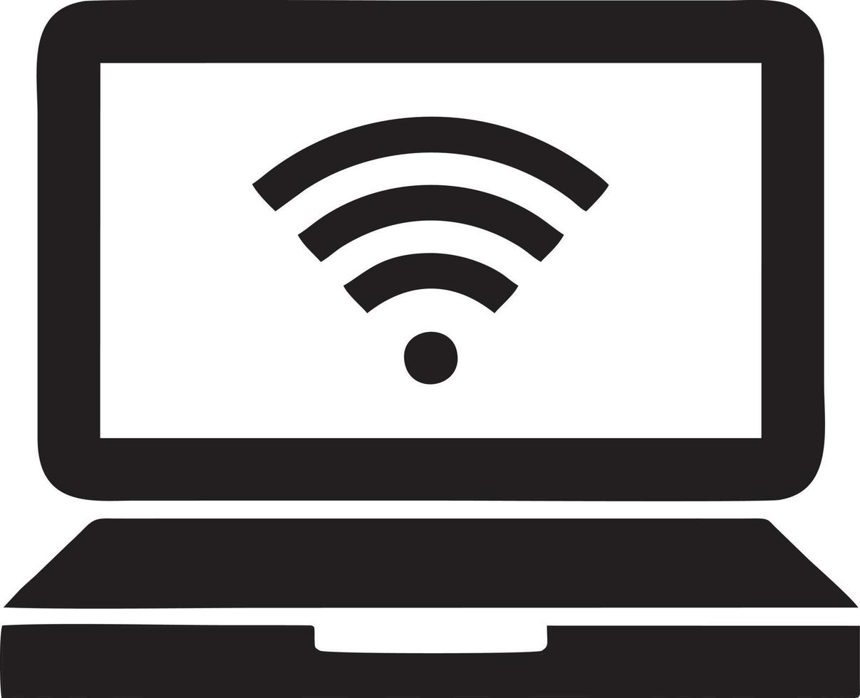 Signal Kommunikation Information Verbindung kabellos Symbol Symbol Vektor Bild, Illustration von das Netzwerk W-lan im schwarz Bild. eps 10